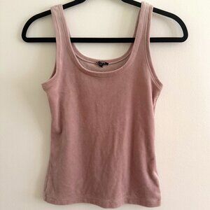 Express Fitted Velour Scoop Neck Tank Blush Size S
